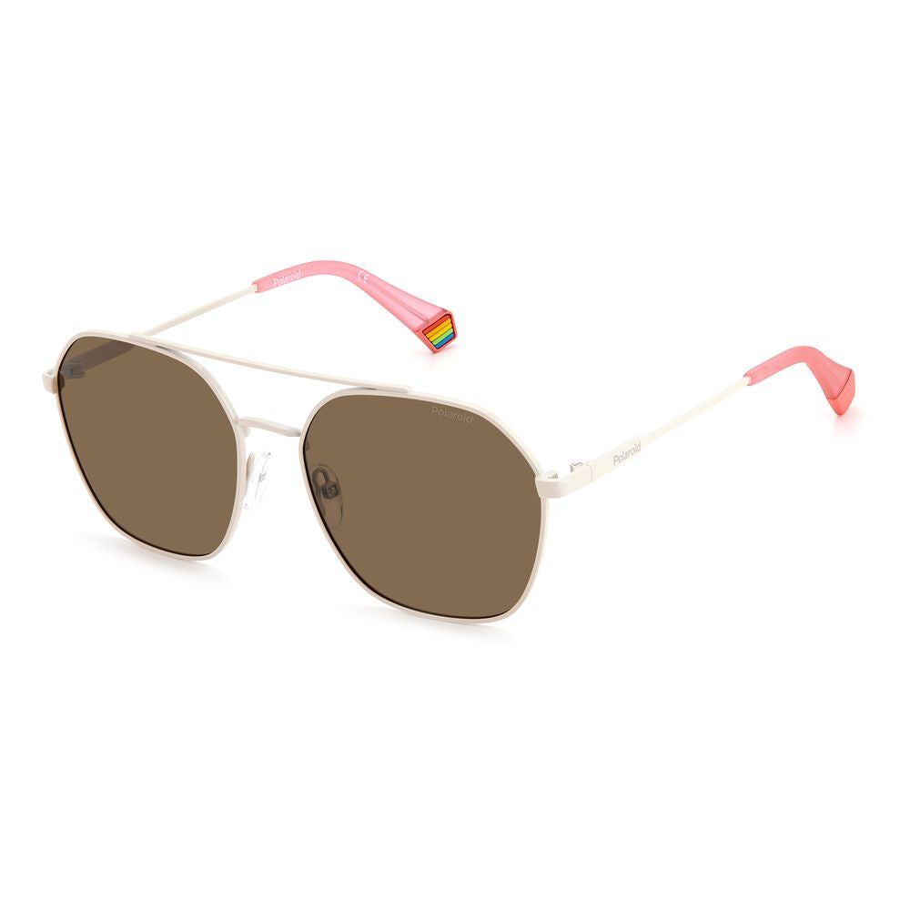 Beige Edelstahlsonnenbrille