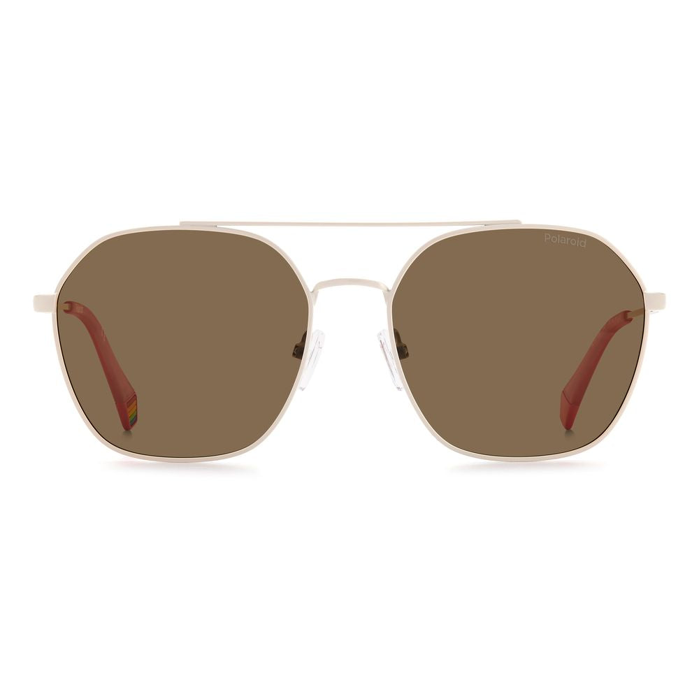 Beige Edelstahlsonnenbrille