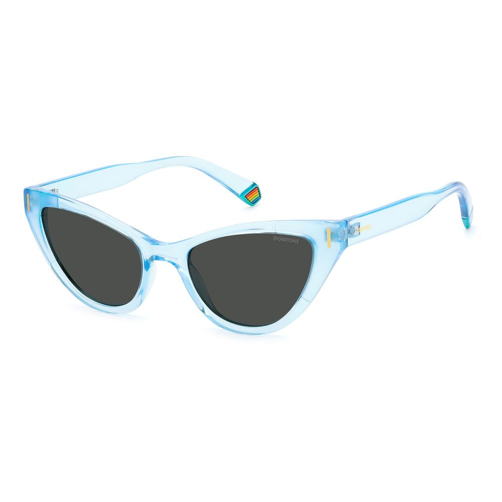 Sonnenbrille aus blauem Kunststoff