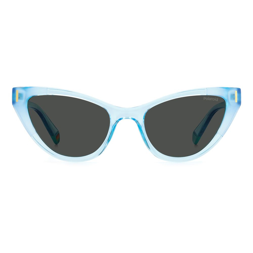 Sonnenbrille aus blauem Kunststoff