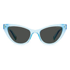 Sonnenbrille aus blauem Kunststoff