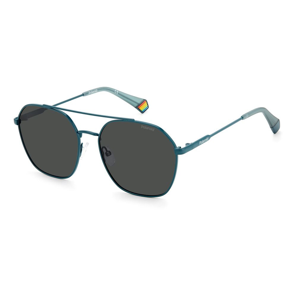 Blaue Sonnenbrille aus Edelstahl