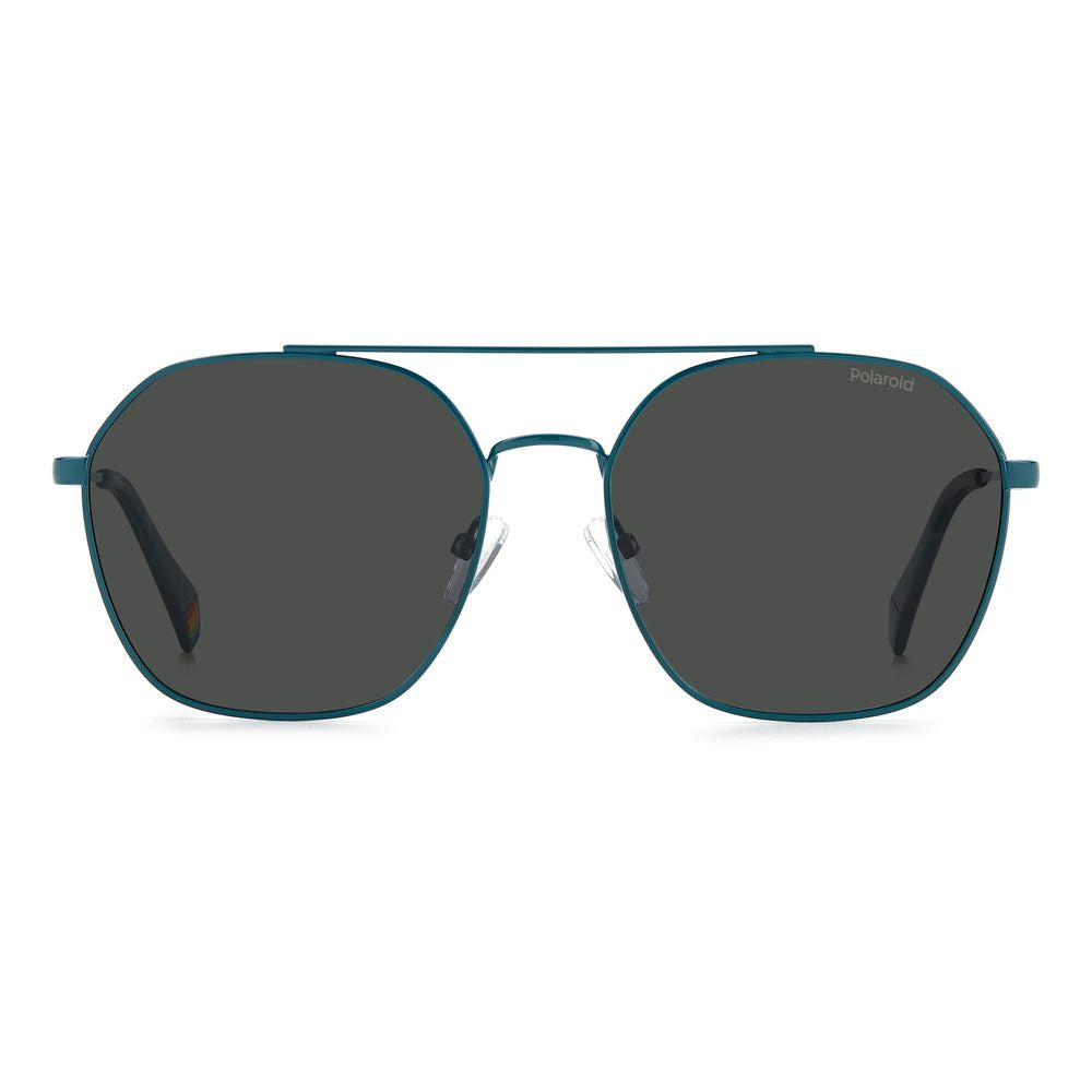 Blaue Sonnenbrille aus Edelstahl