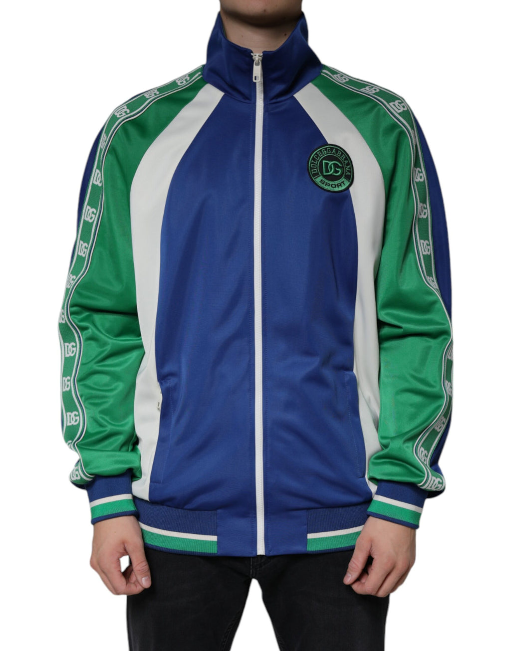 Multicolor Polyester Bomberjacke mit durchgehendem Reißverschluss