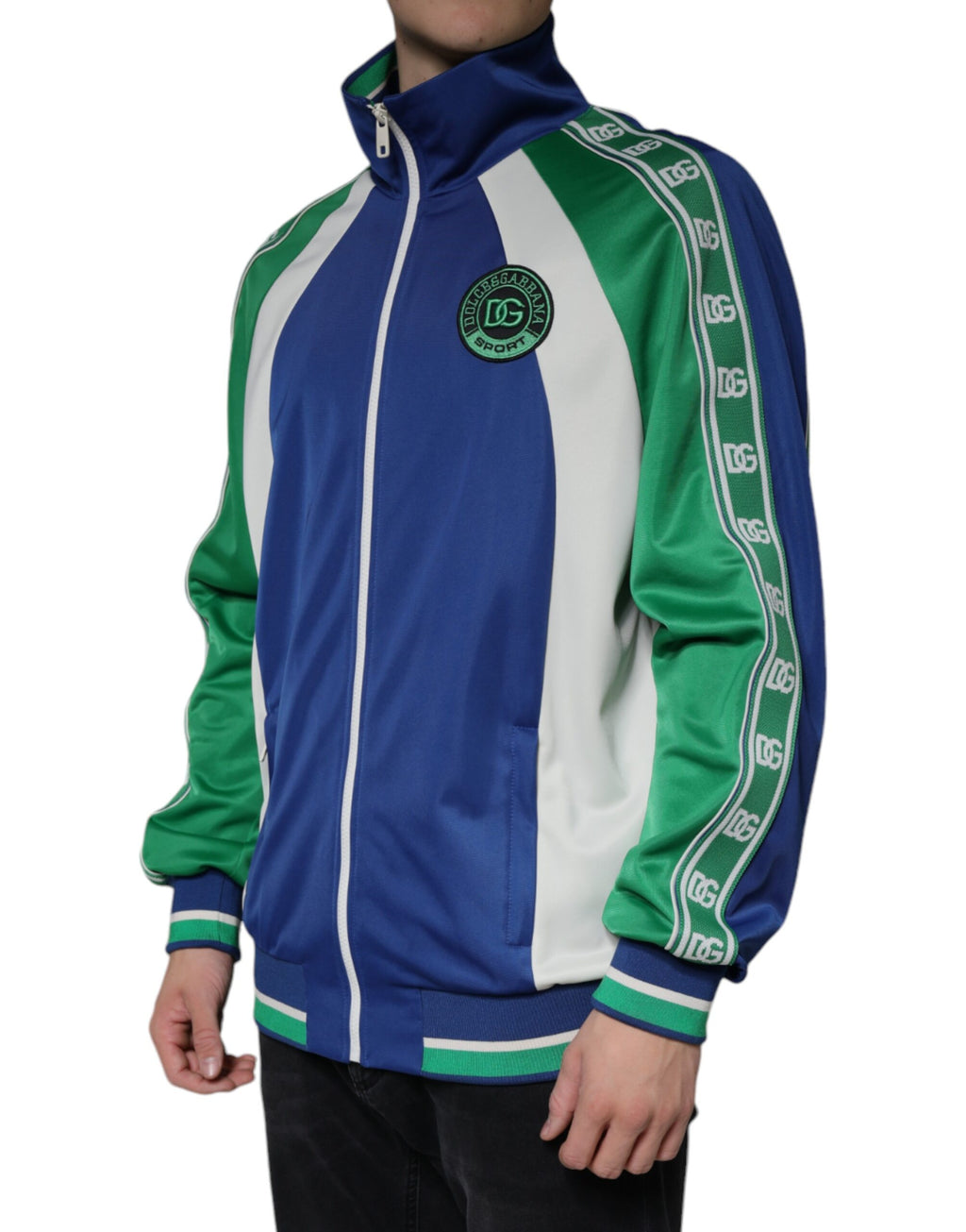 Multicolor Polyester Bomberjacke mit durchgehendem Reißverschluss
