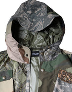 Bunte Patchwork Kapuzenwestenjacke