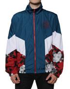 Mehrfarbige Polyester-Jacke mit durchgehendem Reißverschluss