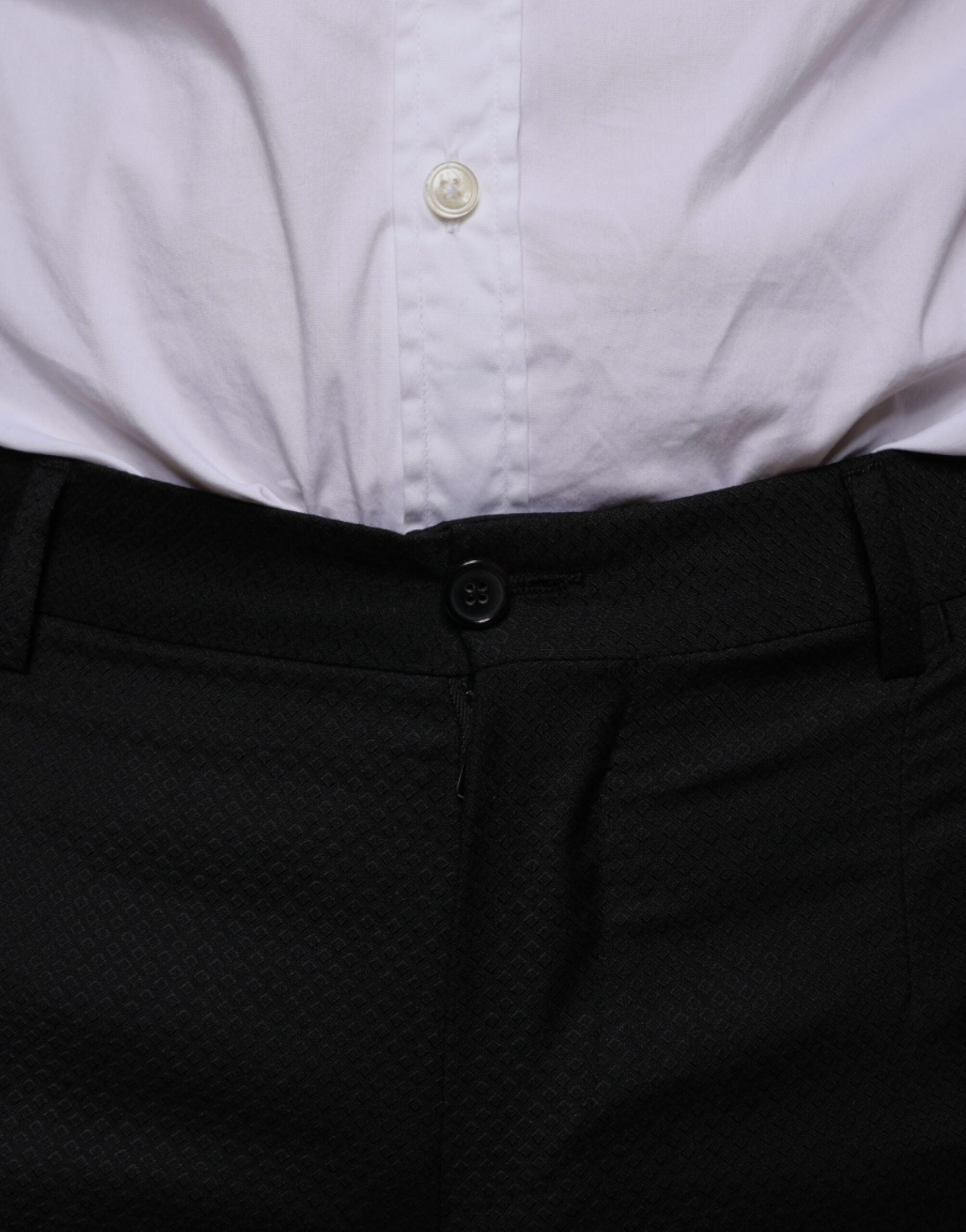 Schwarze Woll-Skinny-Anzughose