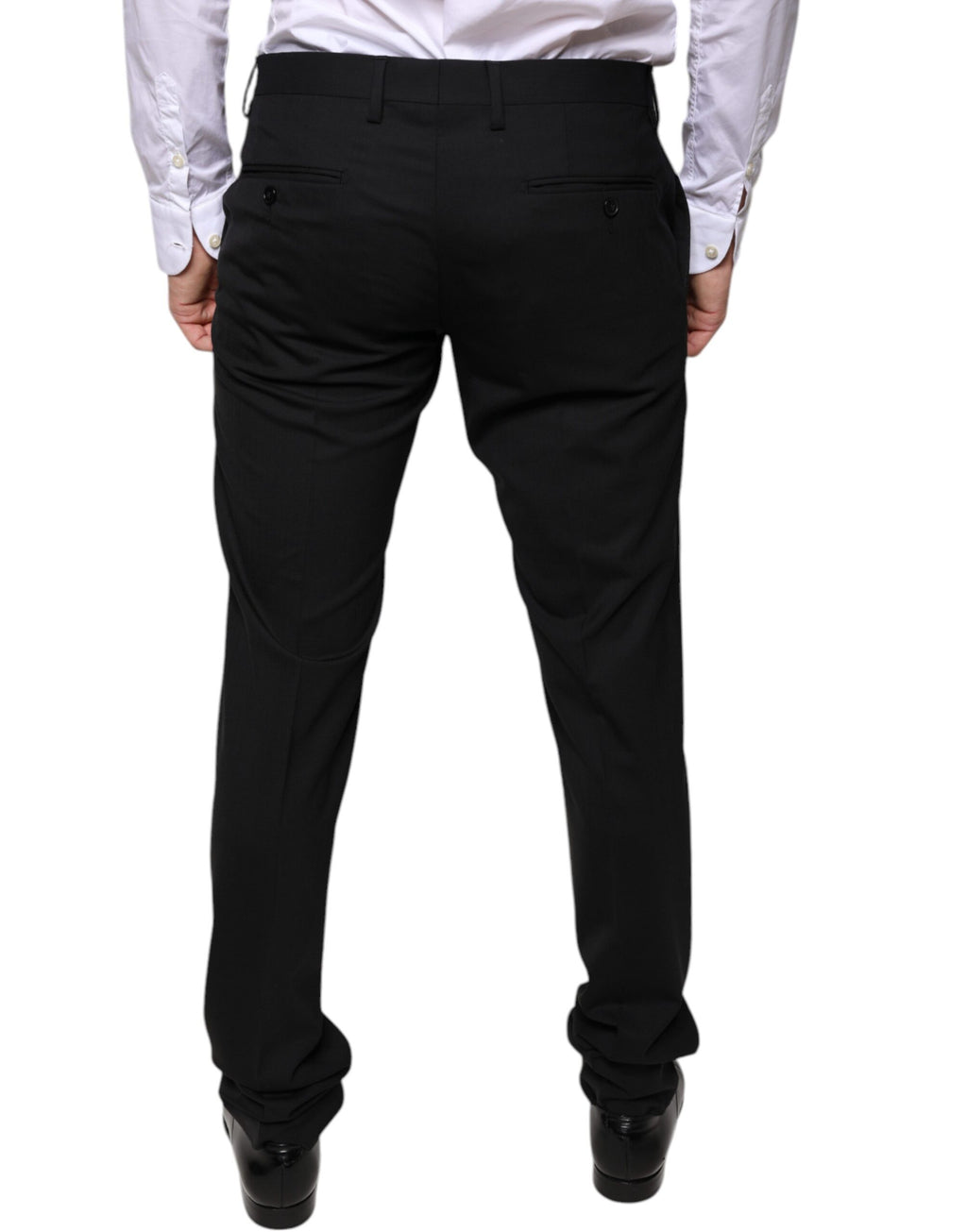 Formelle Skinny-Hose aus schwarzer Wolle