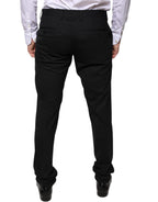 Formelle Skinny-Hose aus schwarzer Wolle