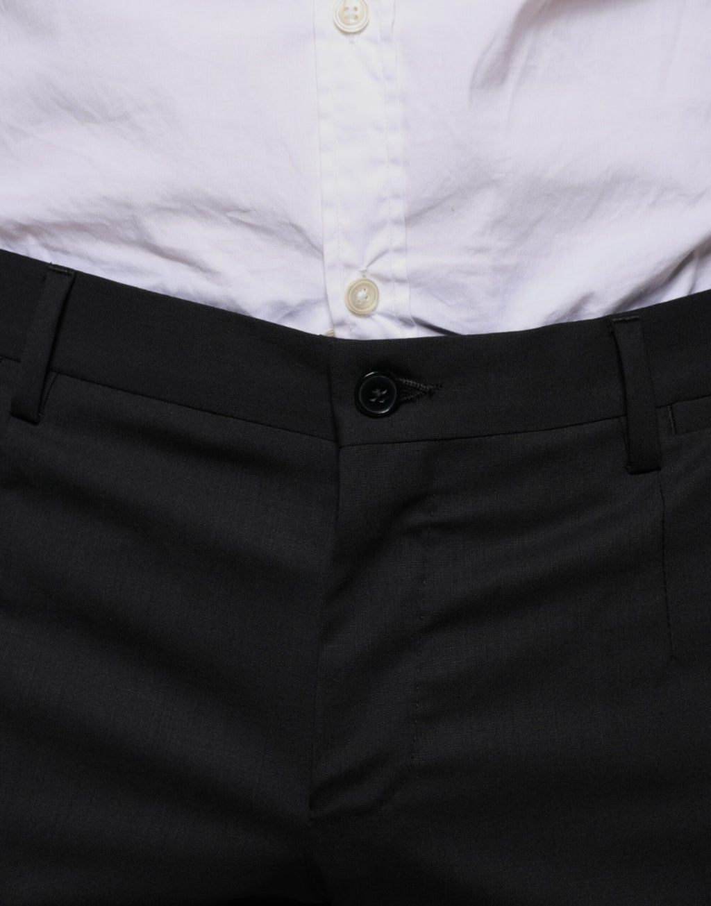 Formelle Skinny-Hose aus schwarzer Wolle