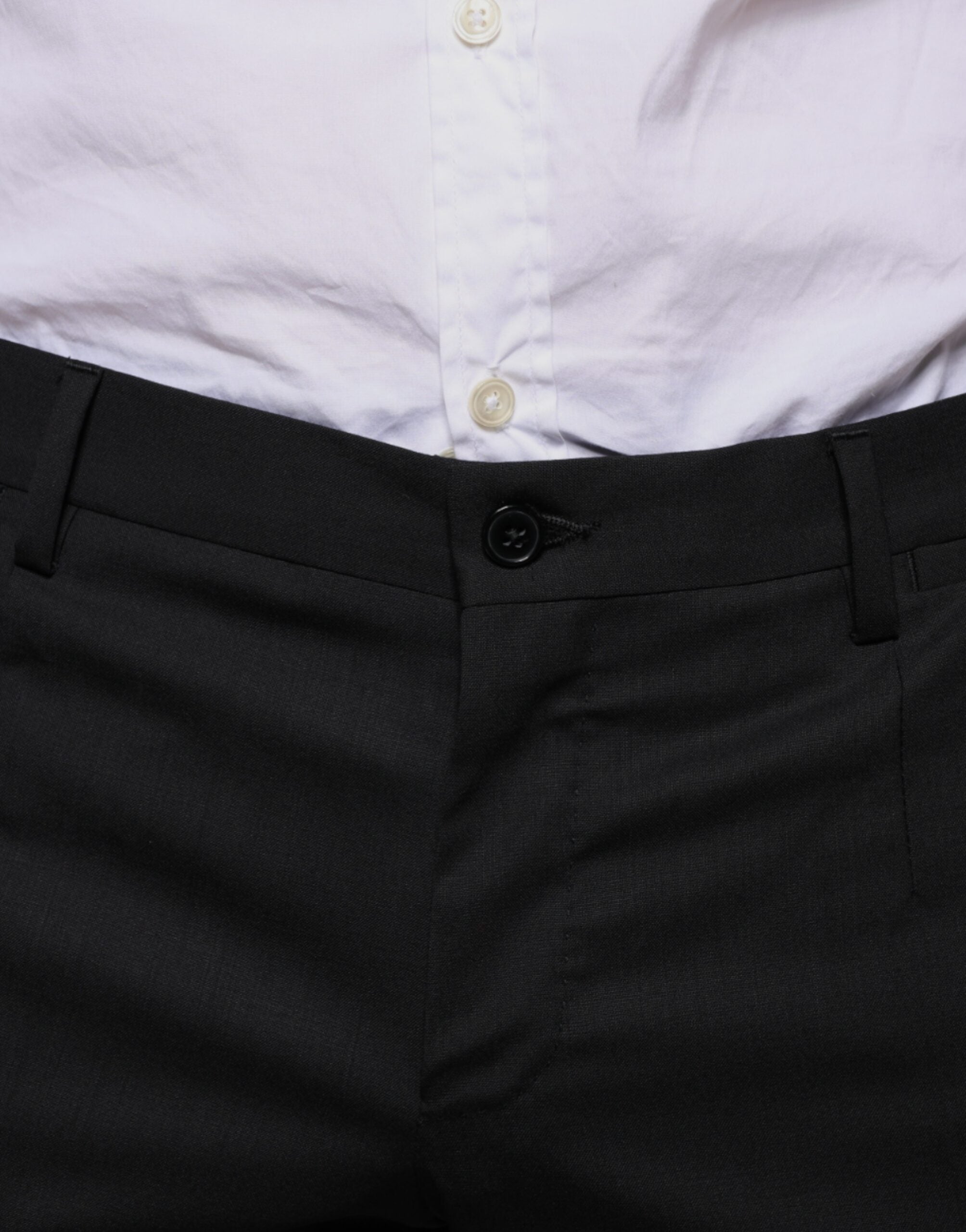 Formelle Skinny-Hose aus schwarzer Wolle
