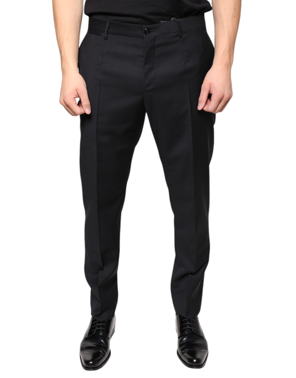 Pantaloni Eleganti da Uomo Neri in Lana Skinny