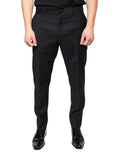 Pantaloni Eleganti da Uomo Neri in Lana Skinny