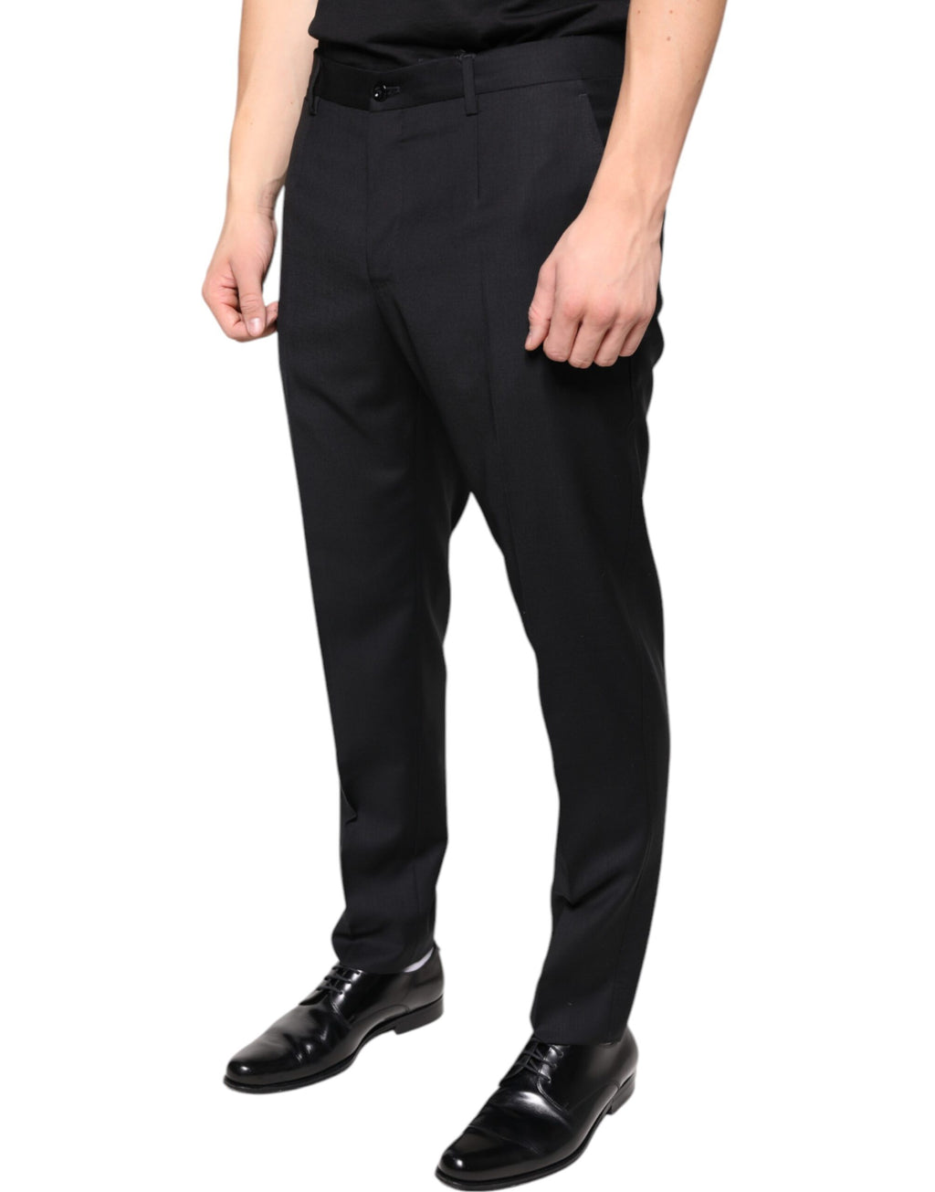 Pantaloni Eleganti da Uomo Neri in Lana Skinny