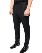 Pantaloni Eleganti da Uomo Neri in Lana Skinny