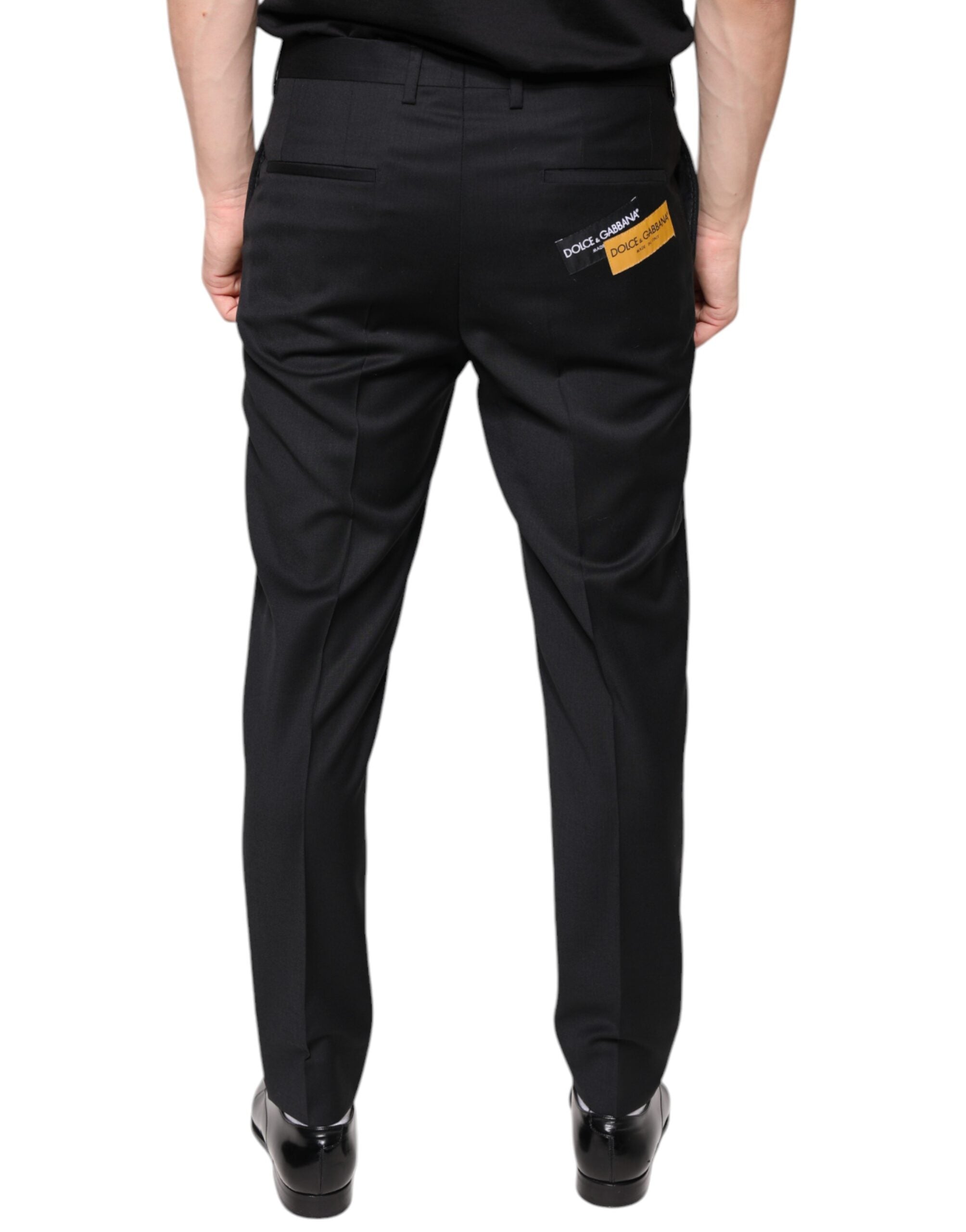 Pantaloni Eleganti da Uomo Neri in Lana Skinny