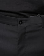 Pantaloni Eleganti da Uomo Neri in Lana Skinny