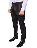 Brown Stripes Skinny Herren Anzughose