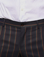 Brown Stripes Skinny Herren Anzughose