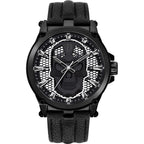 Black Leather Dress Watch