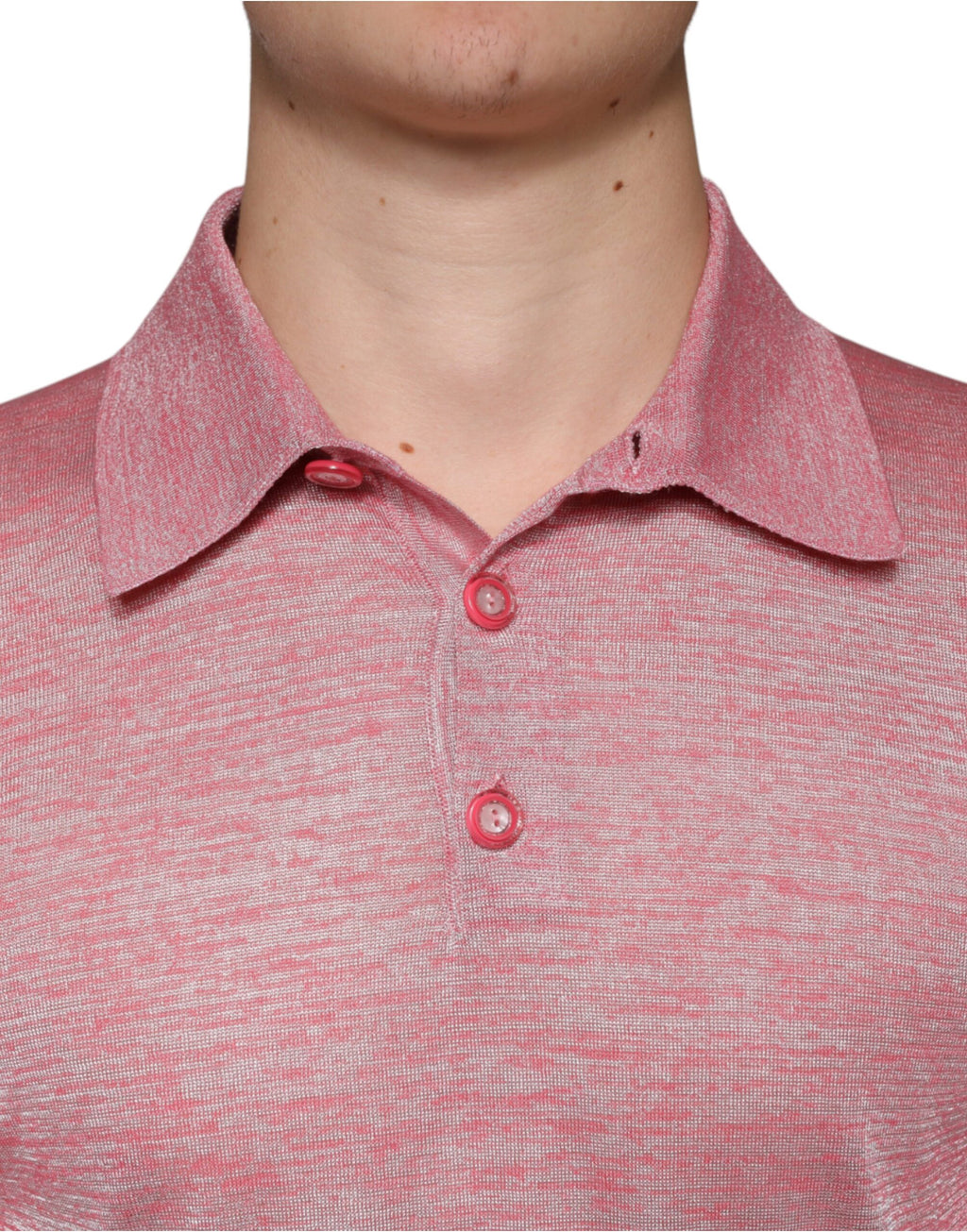 Rosa Polyester Langarm Herren Poloshirt