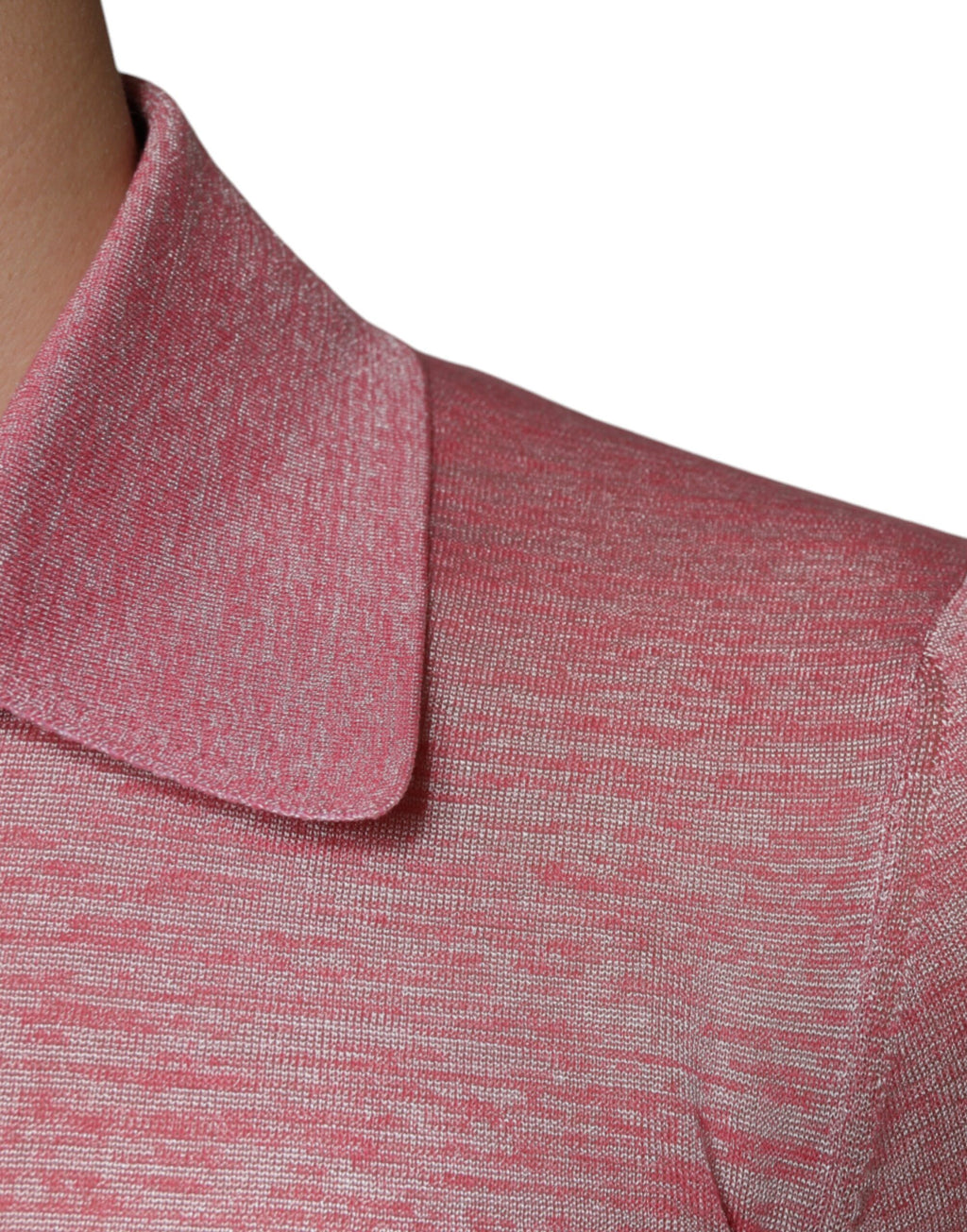Rosa Polyester Langarm Herren Poloshirt