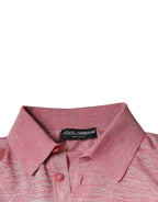 Rosa Polyester Langarm Herren Poloshirt