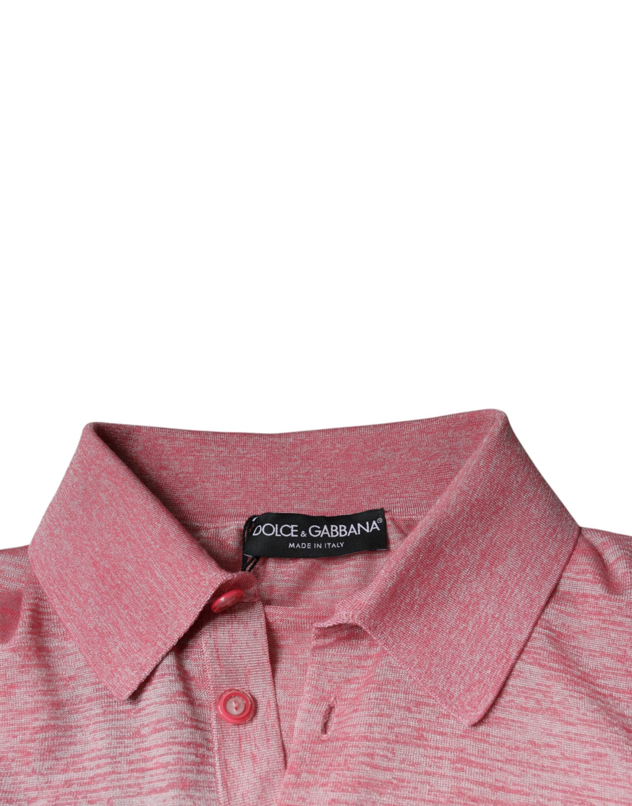 Rosa Polyester Langarm Herren Poloshirt