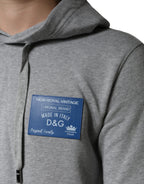 Felpa con cappuccio in cotone grigio con logo