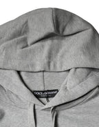 Felpa con cappuccio in cotone grigio con logo