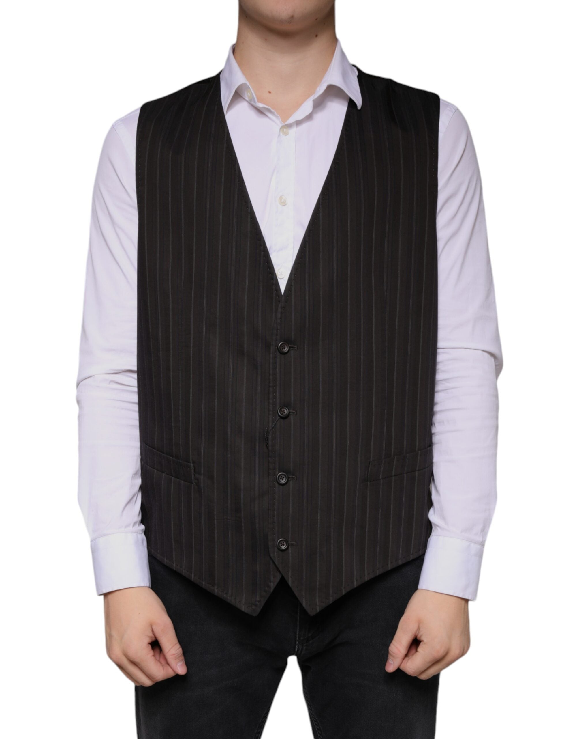 Schwarze Weste aus Baumwolle Elegante Weste