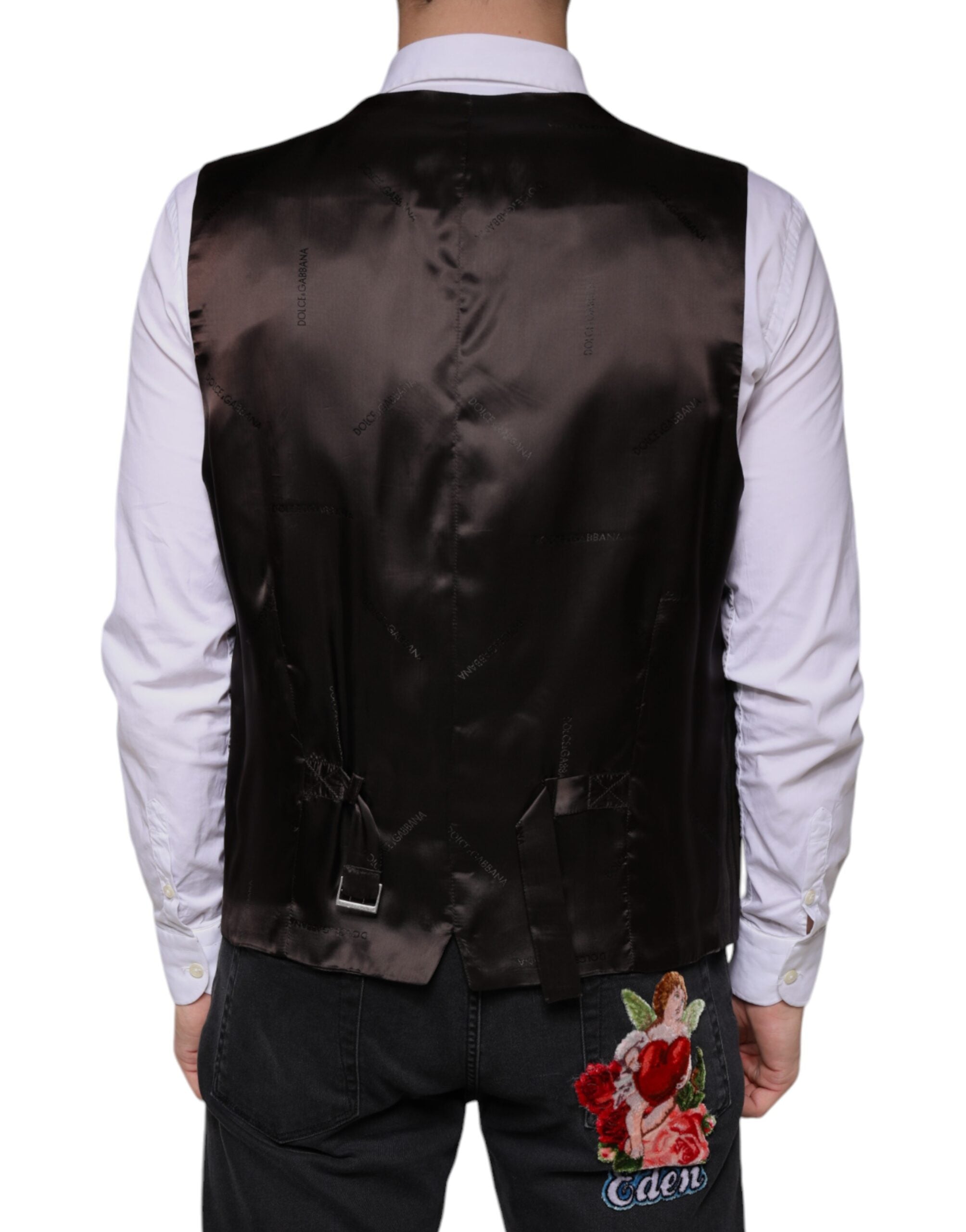 Schwarze Weste aus Baumwolle Elegante Weste