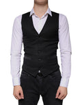 Schwarze Weste aus Wolle Elegante Weste