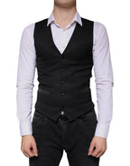 Schwarze Weste aus Wolle Elegante Weste