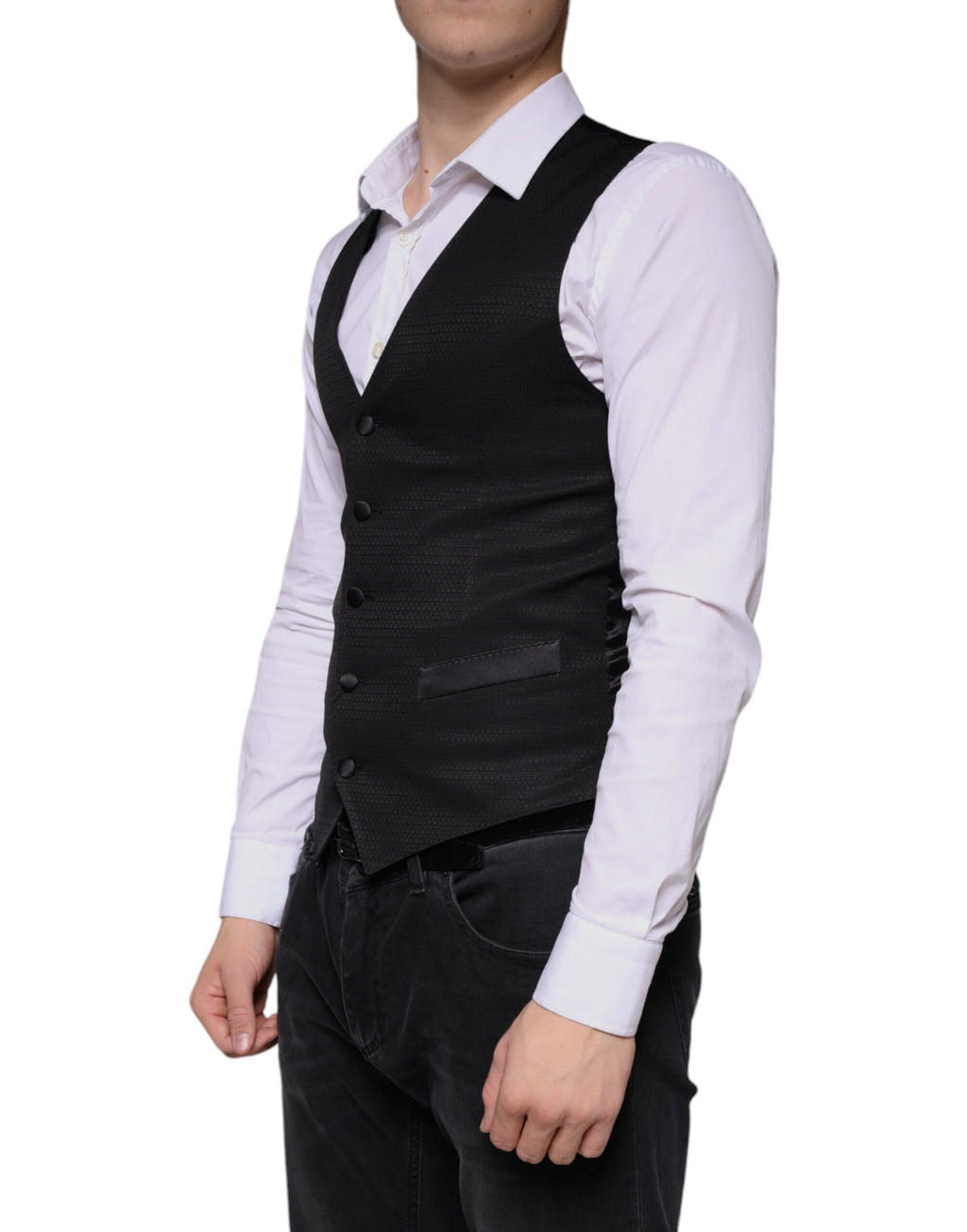 Schwarze Weste aus Wolle Elegante Weste