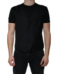 Schwarze Wollweste Kleid Formale Weste
