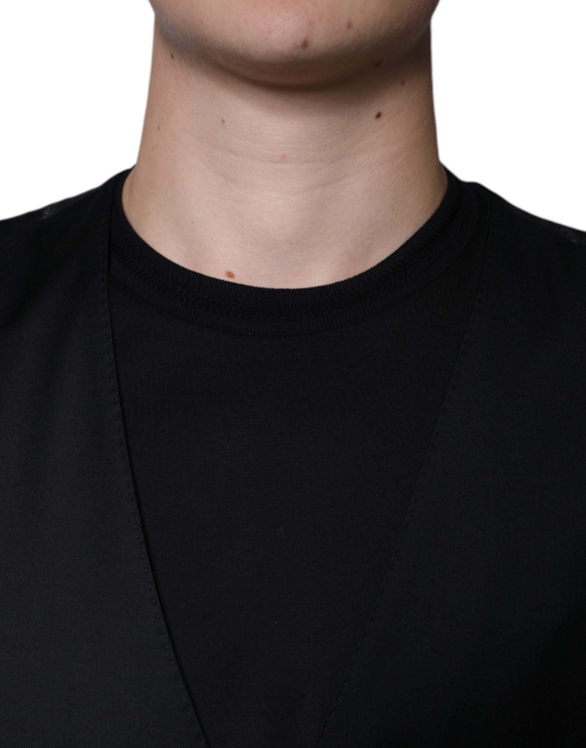 Schwarze Wollweste Kleid Formale Weste
