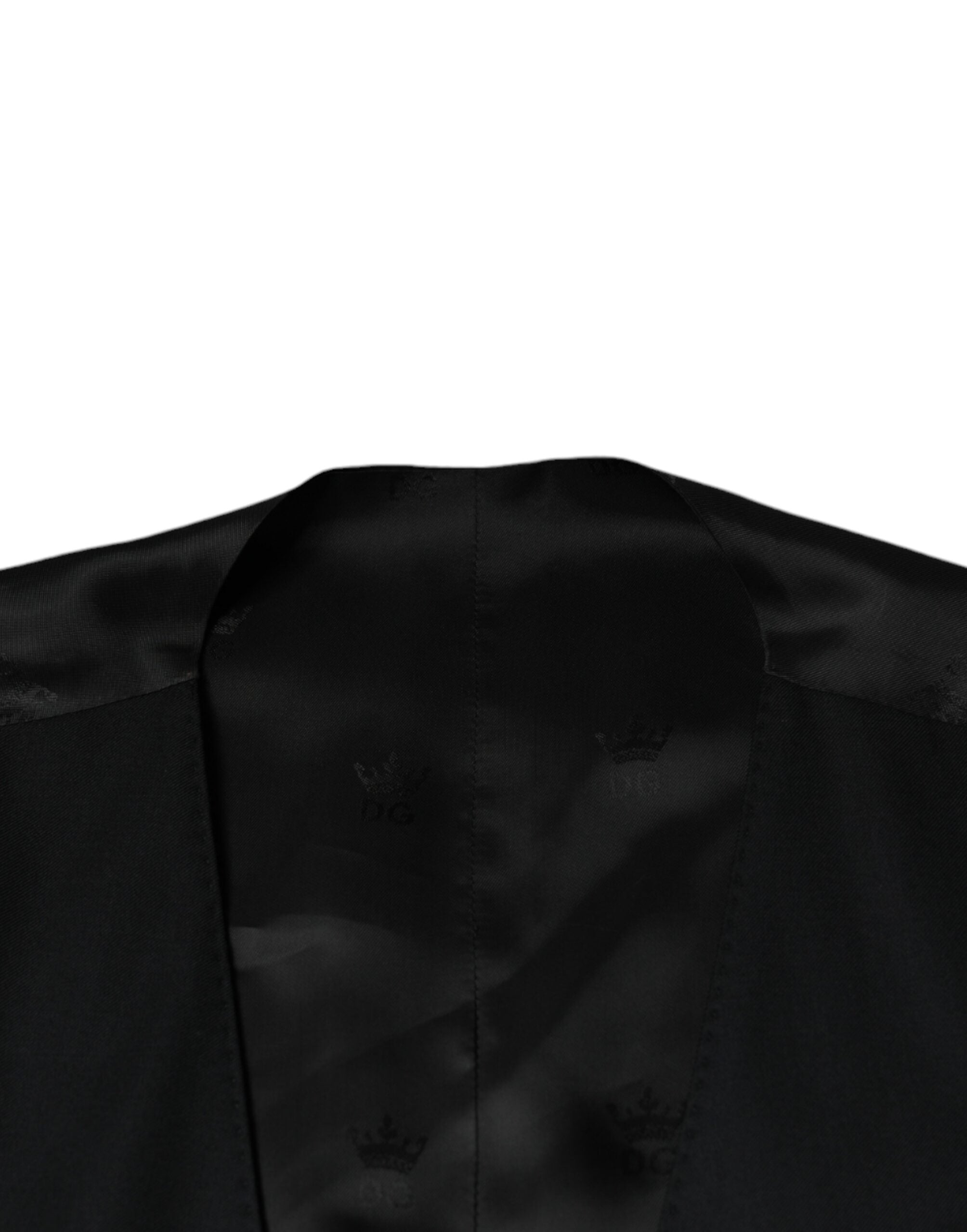 Schwarze Wollweste Kleid Formale Weste