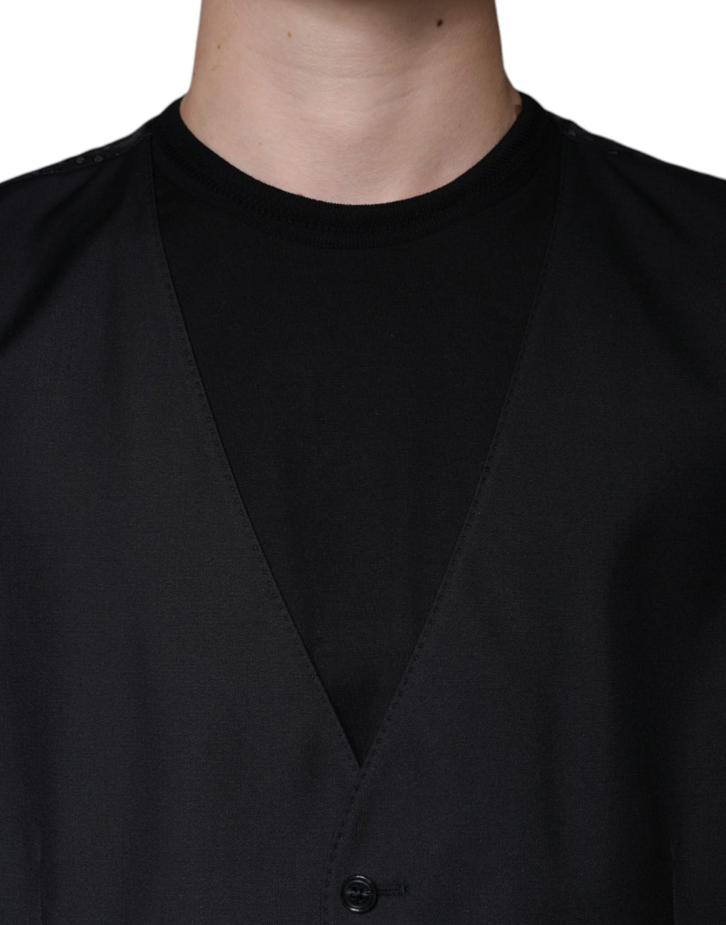 Schwarze Weste aus Wolle Elegante Weste