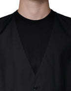Schwarze Weste aus Wolle Elegante Weste