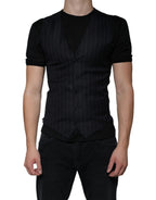 Schwarze Leder Weste Kleid Formelle Weste