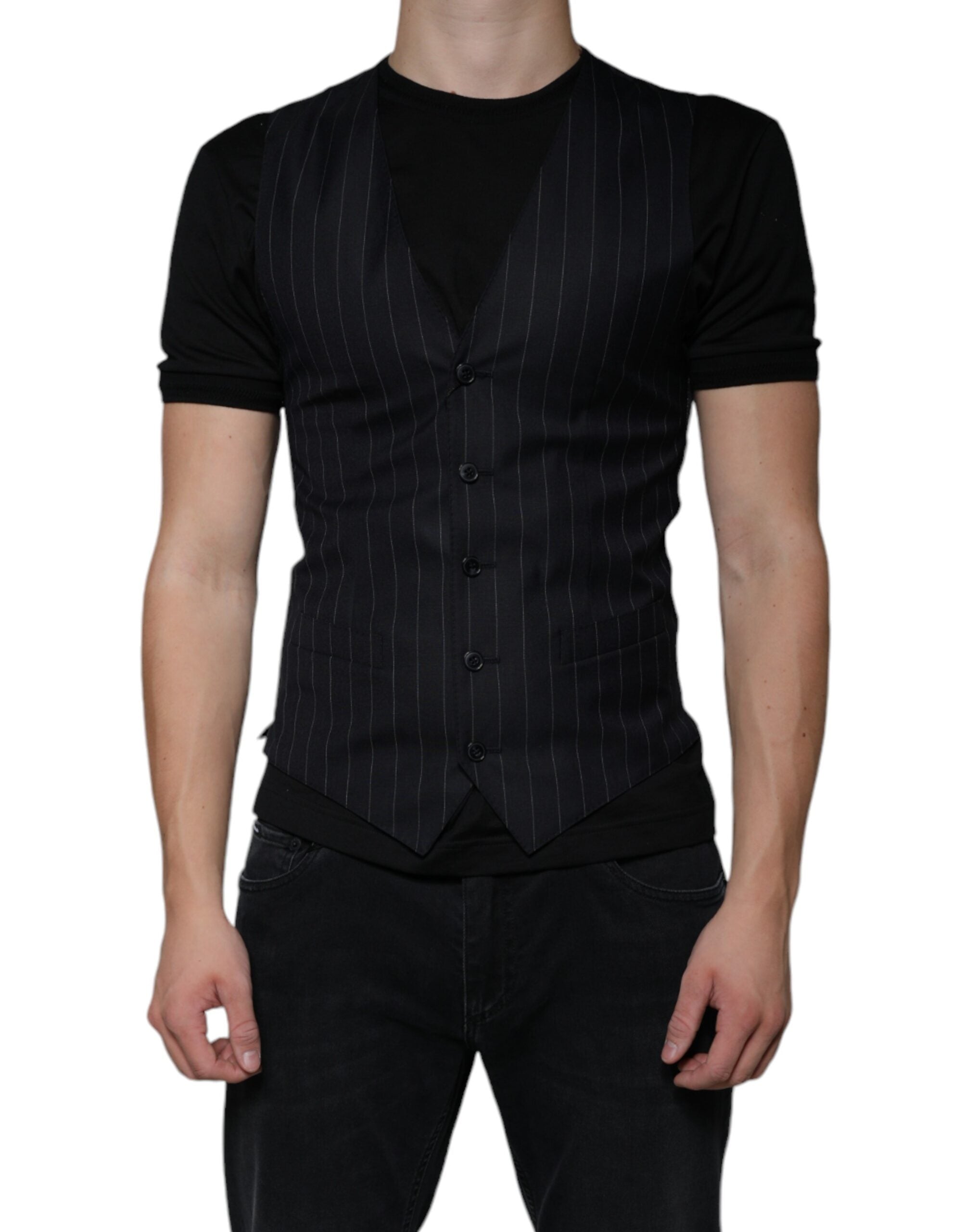 Schwarze Leder Weste Kleid Formelle Weste