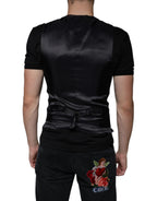 Schwarze Leder Weste Kleid Formelle Weste