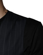 Schwarze Leder Weste Kleid Formelle Weste