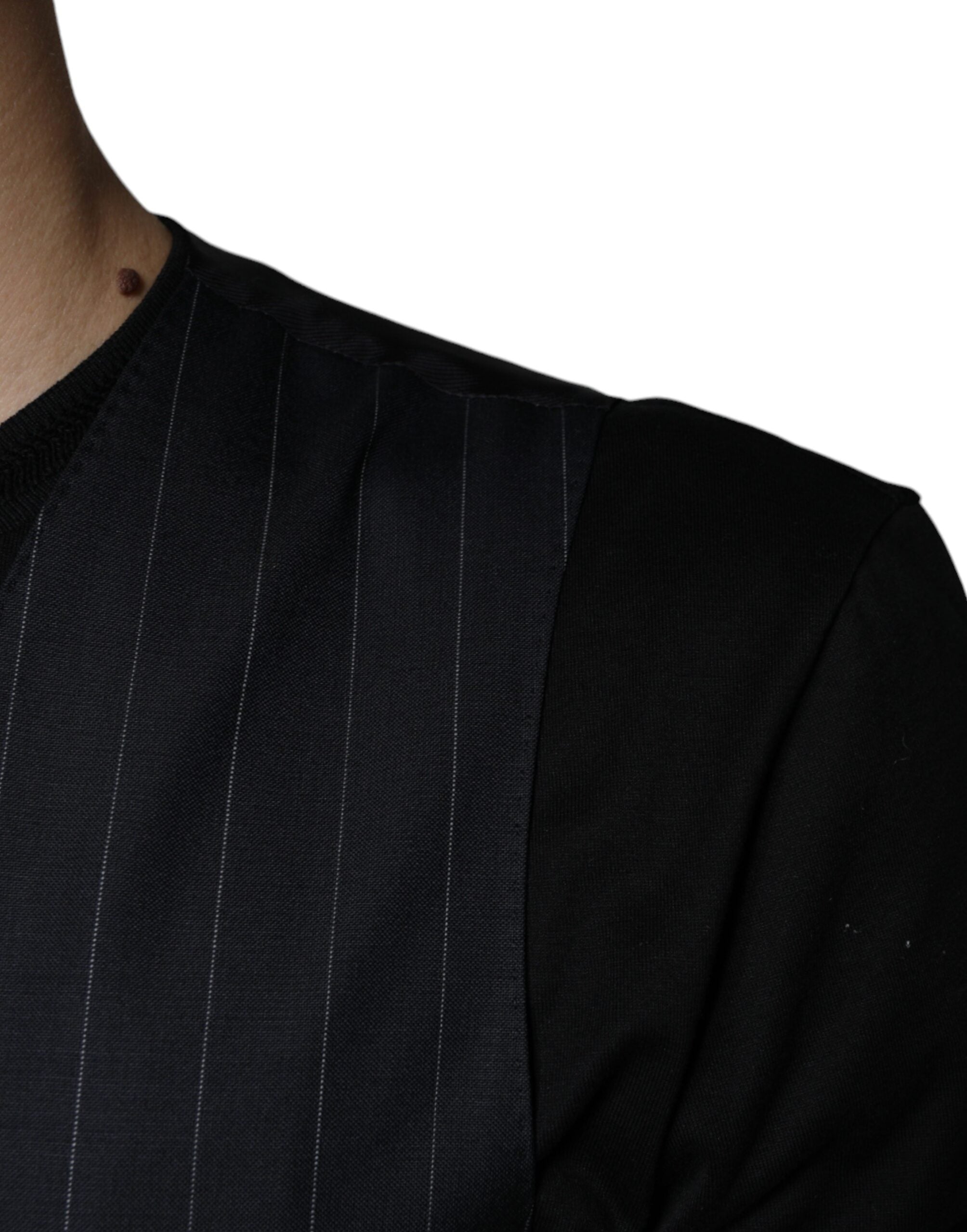 Schwarze Leder Weste Kleid Formelle Weste