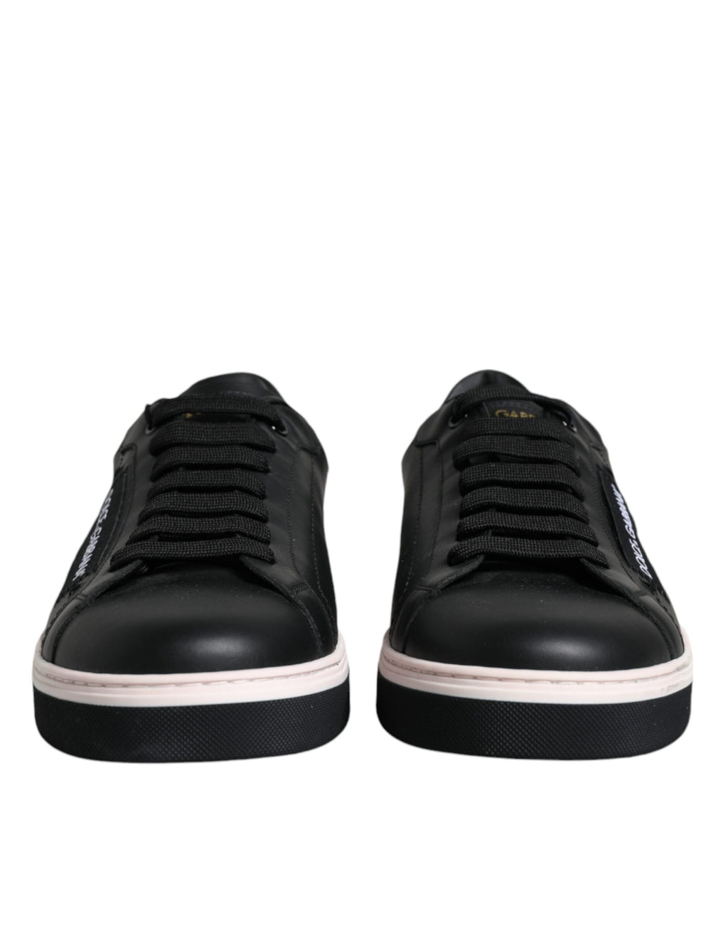 Schwarze Low-Top Herren Sneaker aus Leder