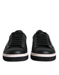 Schwarze Low-Top Herren Sneaker aus Leder