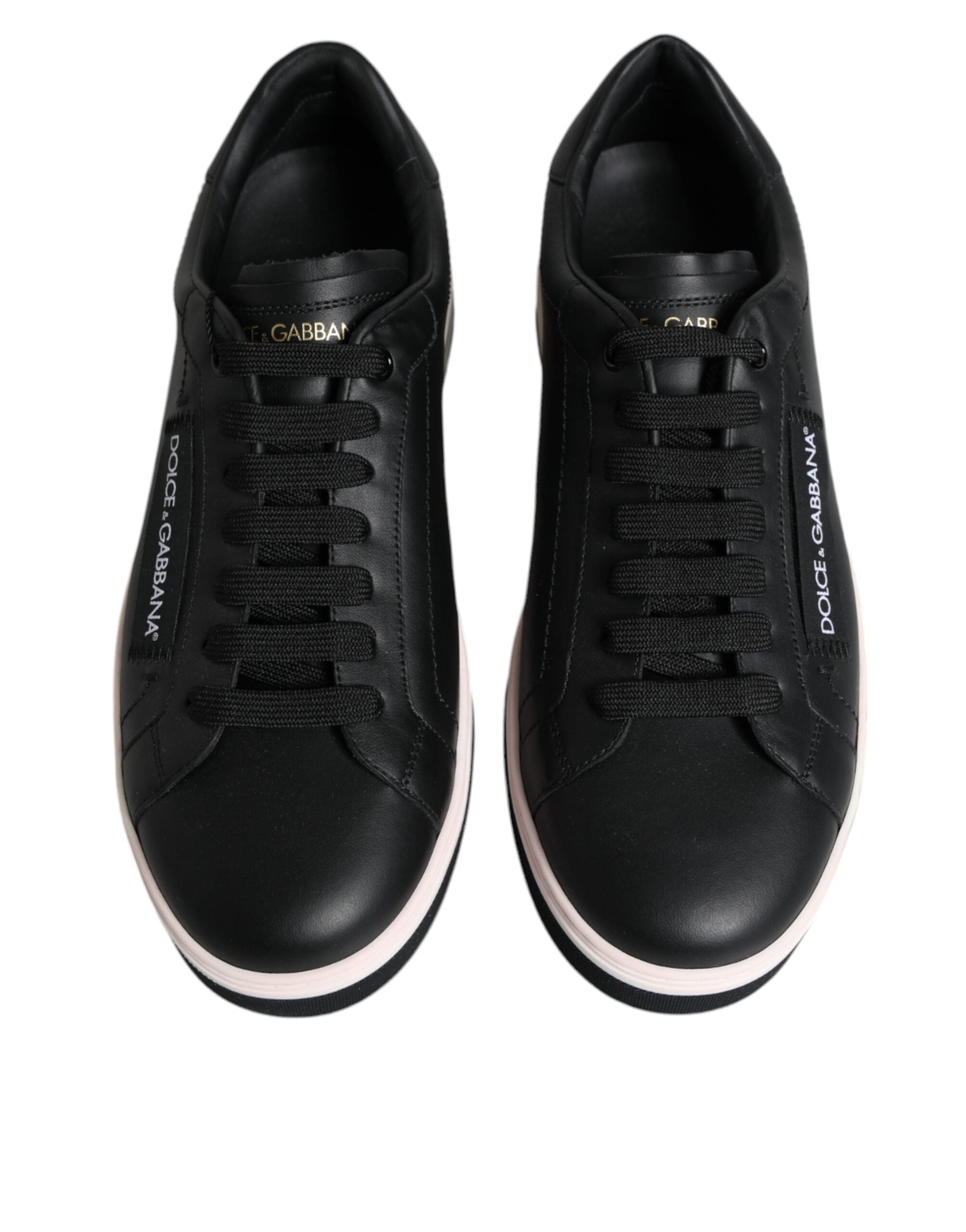 Schwarze Low-Top Herren Sneaker aus Leder