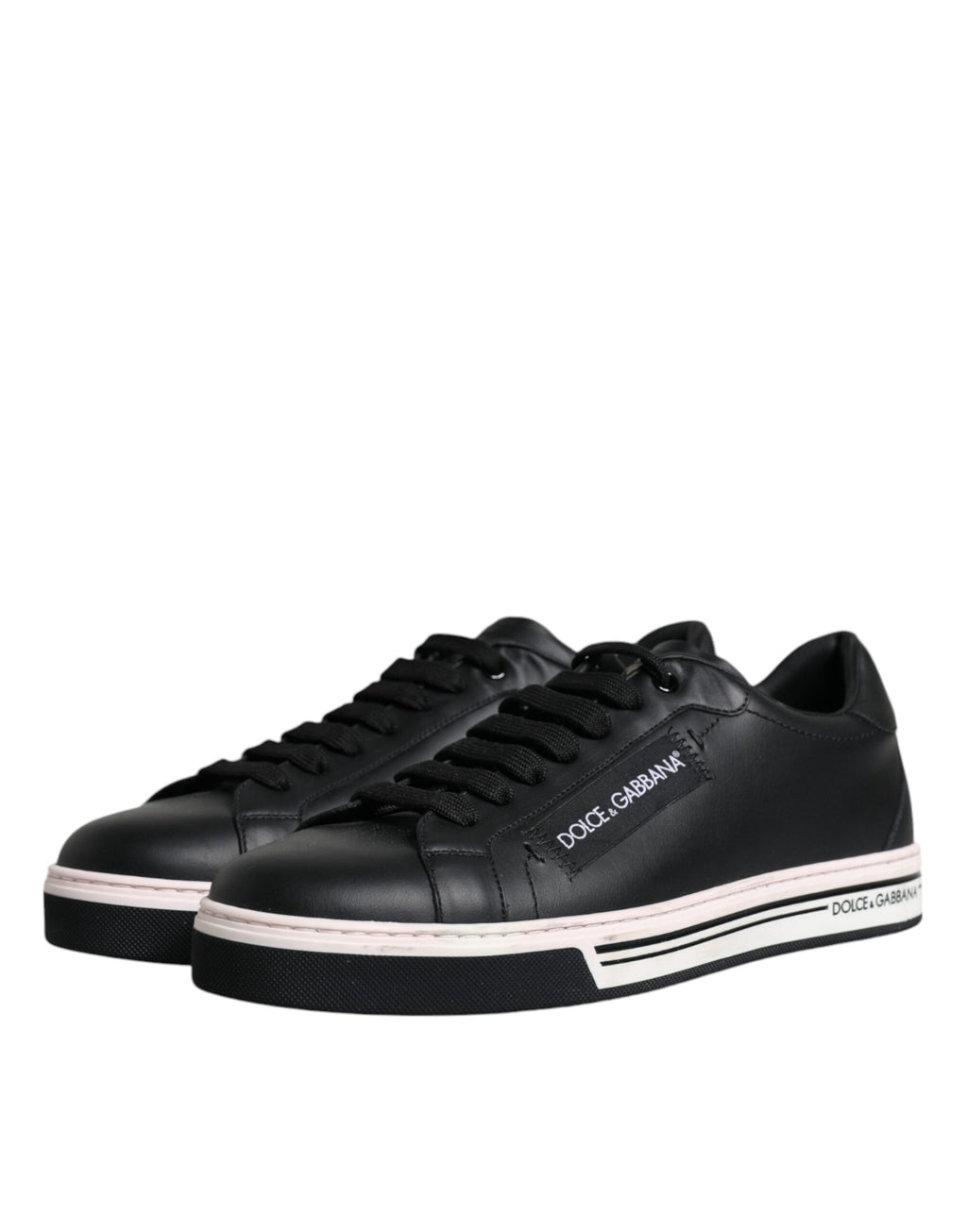 Schwarze Low-Top Herren Sneaker aus Leder